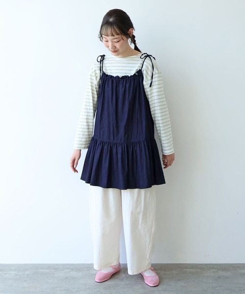 bulle de savon（ビュルデサボン）の「5.5oz denim kincyaku tunic（シャツ/ブラウス・レディース・インディゴブルー・FREE）」の7枚目の写真