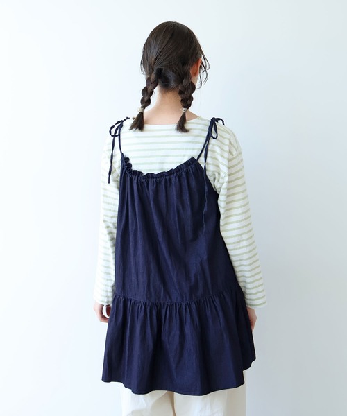 bulle de savon（ビュルデサボン）の「5.5oz denim kincyaku tunic（シャツ/ブラウス・レディース・インディゴブルー・FREE）」の4枚目の写真