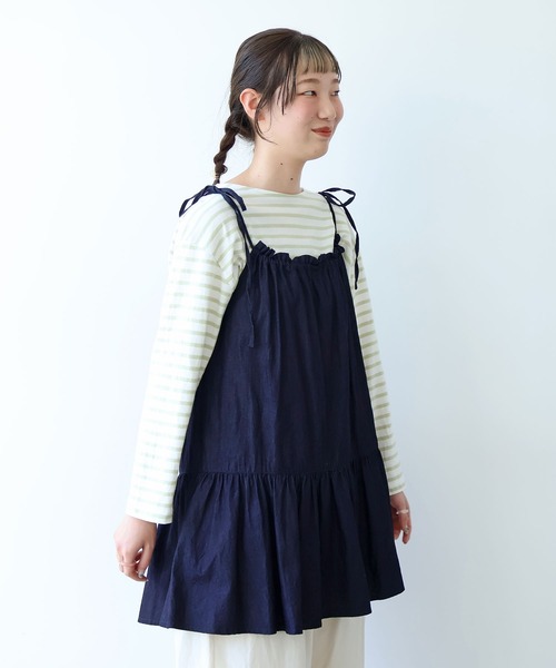 bulle de savon（ビュルデサボン）の「5.5oz denim kincyaku tunic（シャツ/ブラウス・レディース・インディゴブルー・FREE）」の5枚目の写真