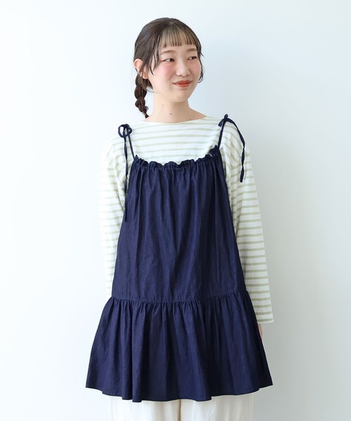 bulle de savon（ビュルデサボン）の「5.5oz denim kincyaku tunic（シャツ/ブラウス・レディース・インディゴブルー・FREE）」の3枚目の写真
