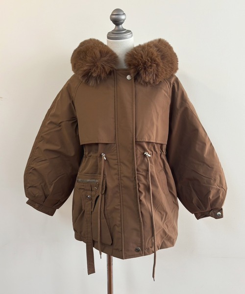 frunco(フランコ)の「【ZOZOTOWN限定】フード付きモッズコート(モッズコート・レディース・ブラウン/ホワイト/ベージュ/ブラック・FREE)」の20枚目の写真