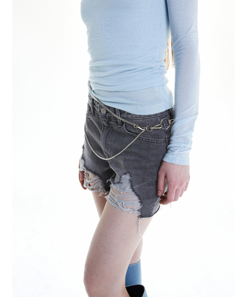 WHOLE PAPER(ホールペーパー)の「デミッジデニムショートパンツ(ブラック)(その他パンツ・レディース・その他・SMALL/MEDIUM)」の5枚目の写真