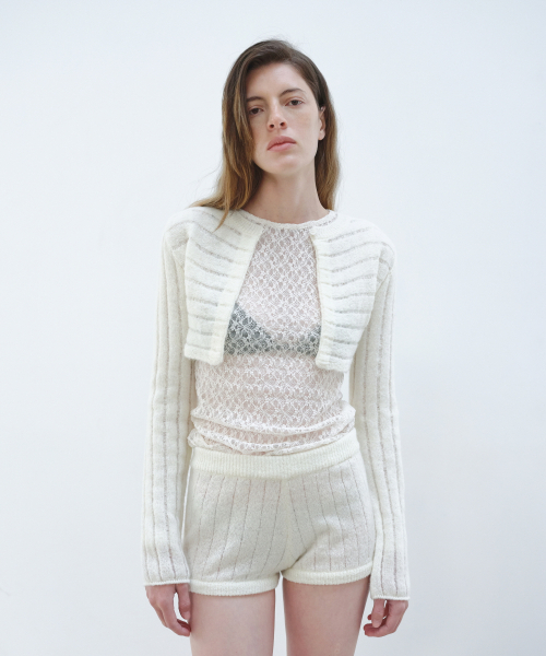 AOPT(アオプト)の「CROPPED BOLERO CARDIGAN - IVORY(カーディガン/ボレロ・レディース・その他・SMALL/MEDIUM)」の1枚目の写真