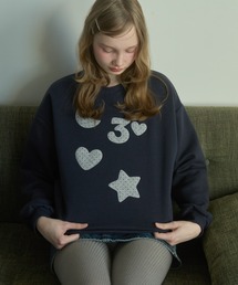 Birthday room | ドットパッチワークスウェット/Dot patchwork sweatshirt(スウェット)
