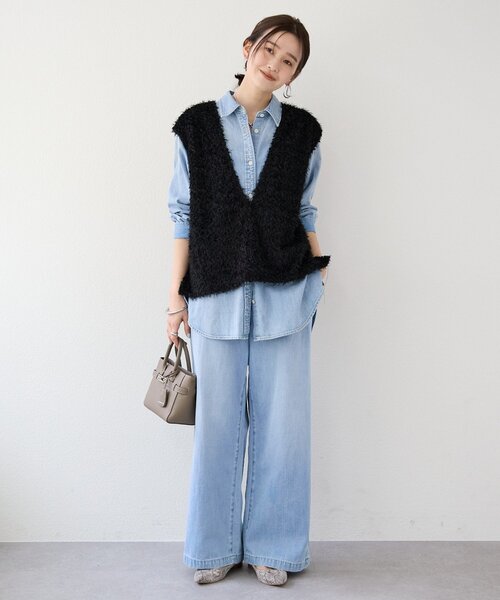 RIVE DROITE(リヴドロワ)の「【RIMH(リムエイチ)】クリーンワイドデニム(デニムパンツ・レディース・サックスブルー/ブルー・36/34/38)」の18枚目の写真