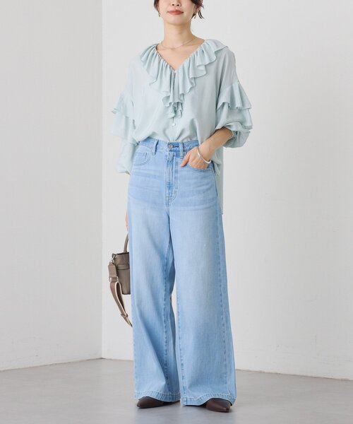 RIVE DROITE(リヴドロワ)の「【RIMH(リムエイチ)】クリーンワイドデニム(デニムパンツ・レディース・サックスブルー/ブルー・36/34/38)」の14枚目の写真