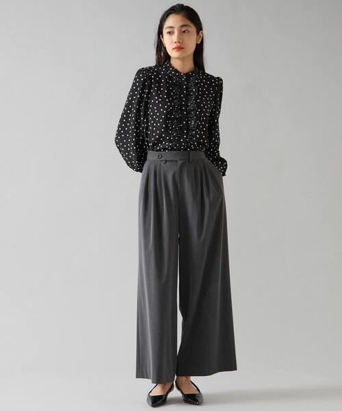 Tiara（ティアラ）の「ドットプリントフリルブラウス（シャツ/ブラウス・レディース・ブラック/ホワイト・FREE）」の10枚目の写真