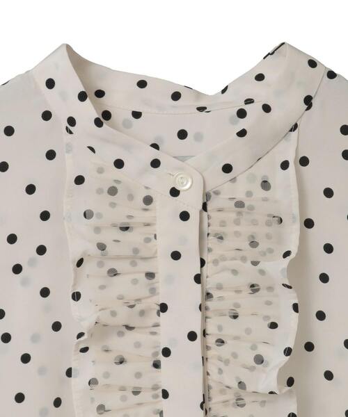 Tiara（ティアラ）の「ドットプリントフリルブラウス（シャツ/ブラウス・レディース・ブラック/ホワイト・FREE）」の18枚目の写真