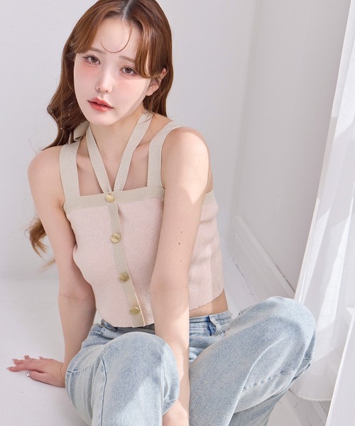 セール】【ZOZO限定】配色ニットビスチェ/セットで着られる