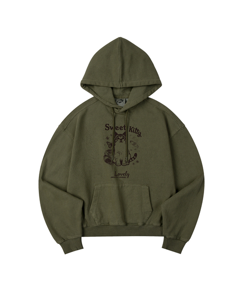 WILDROCK(ワイルドロック)の「ホリシーシュ ラブリーキャット ピグメントオーバーサイズフードパーカー_5 COL(パーカー・レディース・ライトグレー/ピンク/ブルー/ダークカーキ/チャコール・SMALL/MEDIUM/LARGE/X-SMALL)」の3枚目の写真