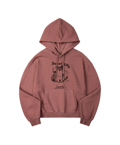 WILDROCK(ワイルドロック)の「ホリシーシュ ラブリーキャット ピグメントオーバーサイズフードパーカー_5 COL(パーカー・レディース・ライトグレー/ピンク/ブルー/ダークカーキ/チャコール・SMALL/MEDIUM/LARGE/X-SMALL)」の5枚目の写真