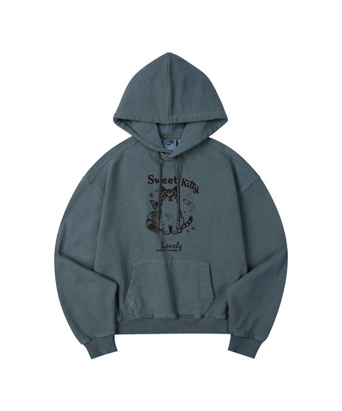 WILDROCK(ワイルドロック)の「ホリシーシュ ラブリーキャット ピグメントオーバーサイズフードパーカー_5 COL(パーカー・レディース・ライトグレー/ピンク/ブルー/ダークカーキ/チャコール・SMALL/MEDIUM/LARGE/X-SMALL)」の4枚目の写真