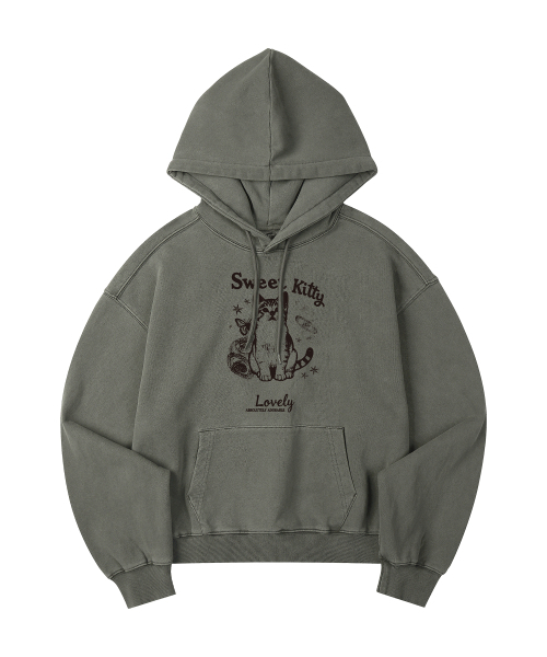 WILDROCK(ワイルドロック)の「ホリシーシュ ラブリーキャット ピグメントオーバーサイズフードパーカー_5 COL(パーカー・レディース・ライトグレー/ピンク/ブルー/ダークカーキ/チャコール・SMALL/MEDIUM/LARGE/X-SMALL)」の9枚目の写真