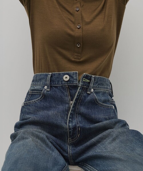 PUBLIC TOKYO(パブリックトウキョウ)の「ラインストレートデニム(デニムパンツ・レディース・ブルー/グリーン・2/1)」の3枚目の写真