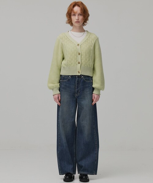 PUBLIC TOKYO(パブリックトウキョウ)の「ラインストレートデニム(デニムパンツ・レディース・ブルー/グリーン・2/1)」の13枚目の写真