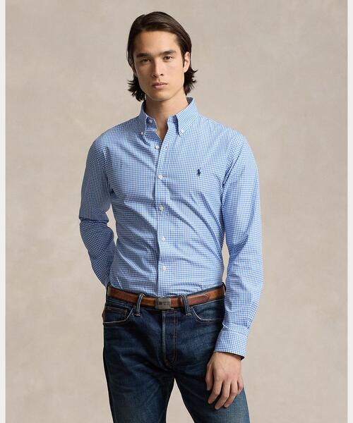 POLO RALPH LAUREN(ポロ ラルフ ローレン)の「クラシック フィット チェック ストレッチ ポプリン シャツ(シャツ/ブラウス・メンズ・ブルー・L/M/S/XL/XXL/XS)」の1枚目の写真