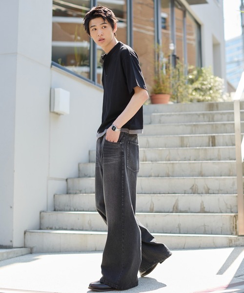 WEGO(ウィゴー)の「WEGO/【26年春夏新作】エクストラバギーデニムパンツ(デニムパンツ・メンズ・ブラック系2/コバルトブルー/インディゴブルー/ブラック系3/その他1・SMALL/MEDIUM/LARGE)」の7枚目の写真