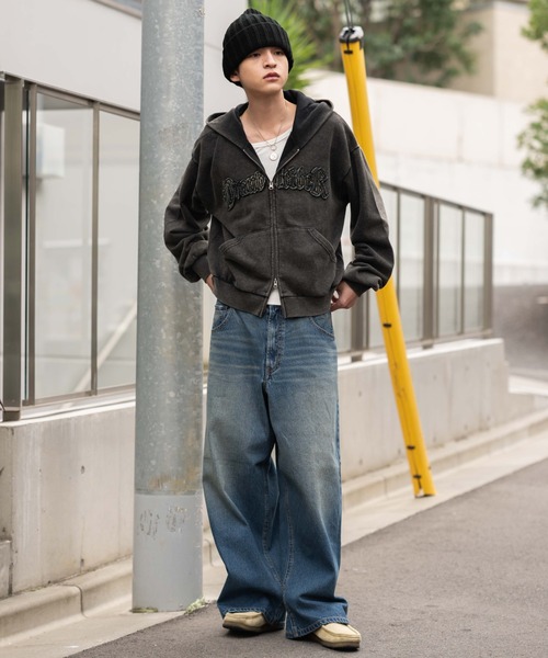 WEGO（ウィゴー）の「WEGO/【26年春夏新作】エクストラバギーデニムパンツ（デニムパンツ・メンズ・ブラック系2/コバルトブルー/インディゴブルー/ブラック系3・SMALL/MEDIUM/LARGE）」の8枚目の写真