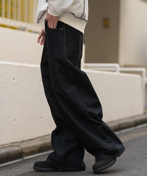 WEGO（ウィゴー）の「WEGO/【26年春夏新作】エクストラバギーデニムパンツ（デニムパンツ・メンズ・ブラック系2/コバルトブルー/インディゴブルー/ブラック系3・SMALL/MEDIUM/LARGE）」の13枚目の写真