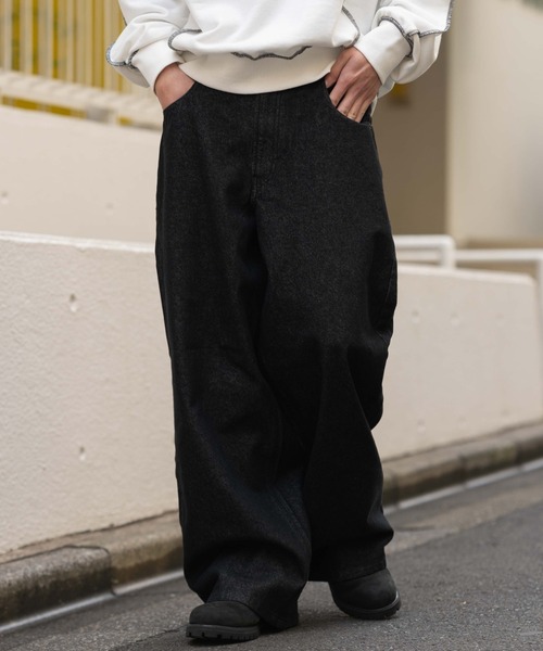 WEGO（ウィゴー）の「WEGO/【26年春夏新作】エクストラバギーデニムパンツ（デニムパンツ・メンズ・ブラック系2/コバルトブルー/インディゴブルー/ブラック系3・SMALL/MEDIUM/LARGE）」の16枚目の写真