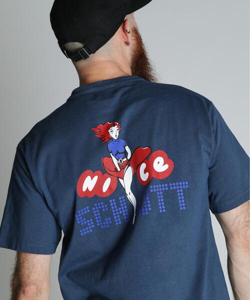 Schott(ショット)の「Schott/ショット/NICE Schott T-SHIRT/ナイスショット Tシャツ(Tシャツ/カットソー・メンズ・ネイビー/ホワイト/チャコールグレー・M/2XL/XL/L)」の3枚目の写真