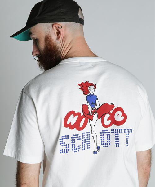 Schott(ショット)の「Schott/ショット/NICE Schott T-SHIRT/ナイスショット Tシャツ(Tシャツ/カットソー・メンズ・ネイビー/ホワイト/チャコールグレー・M/2XL/XL/L)」の2枚目の写真