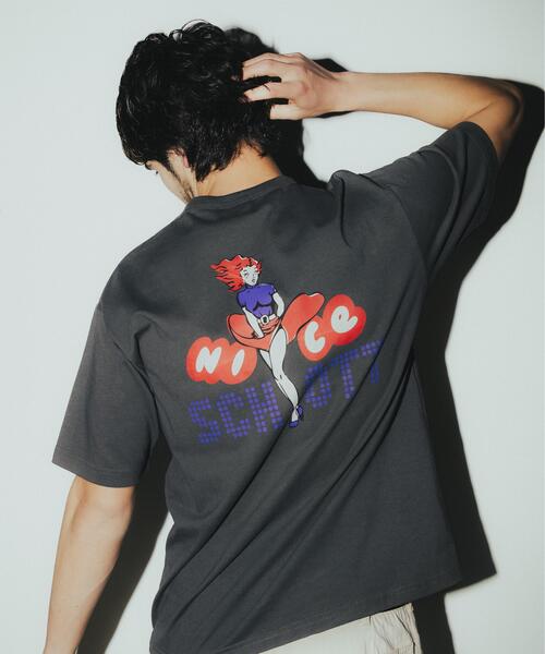 Schott(ショット)の「Schott/ショット/NICE Schott T-SHIRT/ナイスショット Tシャツ(Tシャツ/カットソー・メンズ・ネイビー/ホワイト/チャコールグレー・M/2XL/XL/L)」の1枚目の写真