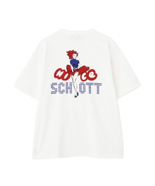 Schott(ショット)の「Schott/ショット/NICE Schott T-SHIRT/ナイスショット Tシャツ(Tシャツ/カットソー・メンズ・ネイビー/ホワイト/チャコールグレー・M/2XL/XL/L)」の9枚目の写真