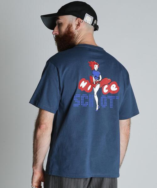 Schott(ショット)の「Schott/ショット/NICE Schott T-SHIRT/ナイスショット Tシャツ(Tシャツ/カットソー・メンズ・ネイビー/ホワイト/チャコールグレー・M/2XL/XL/L)」の11枚目の写真