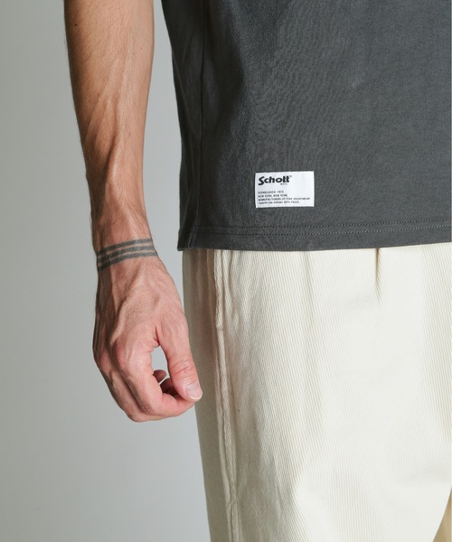 schott(ショット)の「Schott/ショット/NICE Schott T-SHIRT/ナイスショット Tシャツ(Tシャツ/カットソー・メンズ・ネイビー/ホワイト/チャコールグレー・M/2XL/XL/L)」の14枚目の写真