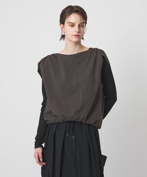 ＜ASTRAET＞ウラケ ボートネック ノースリーブカットソー