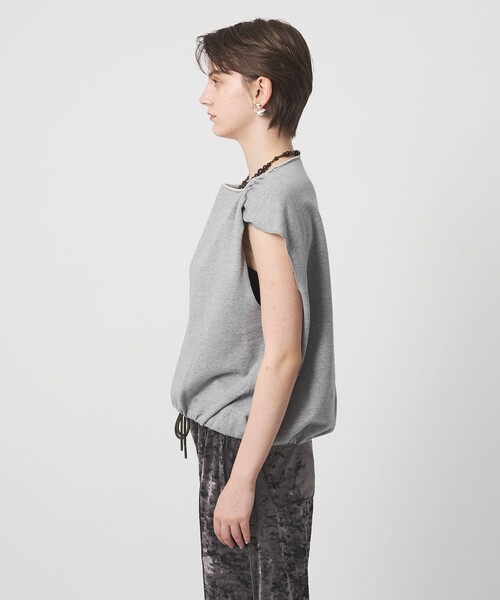 ASTRAET(アストラット)の「<ASTRAET>ウラケ ボートネック ノースリーブカットソー(スウェット・レディース・ライトグレー/ダークグレー・FREE)」の10枚目の写真