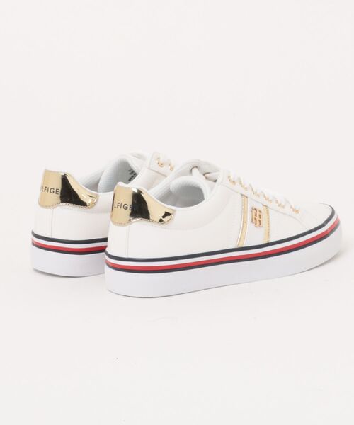 TOMMY HILFIGER（トミーヒルフィガー）の「【TOMMY HILFIGER】シンプルスニーカー　トリコロール×ゴールド（スニーカー・レディース・ホワイト・6/6.5/7/5.5/8）」の4枚目の写真