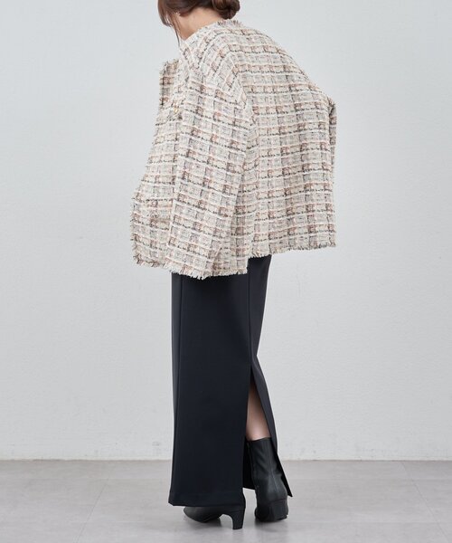 SHENERY（シーナリー）の「ストレッチジャージータイトスカート（スカート・レディース・ブラック/アイボリー・36/40/38）」の4枚目の写真