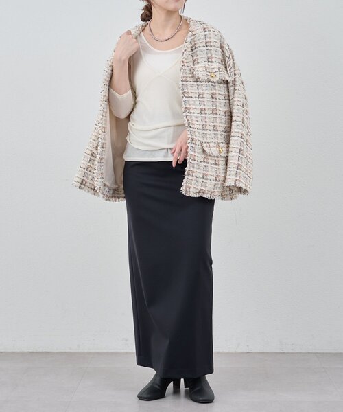 SHENERY（シーナリー）の「ストレッチジャージータイトスカート（スカート・レディース・ブラック/アイボリー・36/40/38）」の6枚目の写真