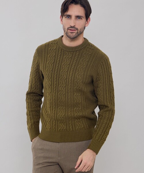 MACKINTOSH LONDON(マッキントッシュ ロンドン)の「アランクルーネックニット(ニット/セーター・メンズ・ブラック/グリーン系その他3・M/XL/L)」の1枚目の写真