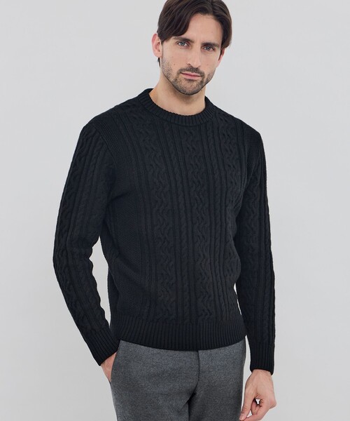MACKINTOSH LONDON(マッキントッシュ ロンドン)の「アランクルーネックニット(ニット/セーター・メンズ・ブラック/グリーン系その他3・M/XL/L)」の2枚目の写真