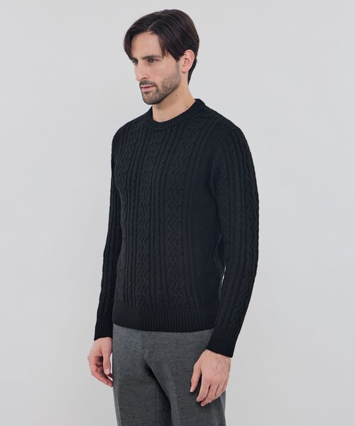 MACKINTOSH LONDON(マッキントッシュ ロンドン)の「アランクルーネックニット(ニット/セーター・メンズ・ブラック/グリーン系その他3・M/XL/L)」の6枚目の写真