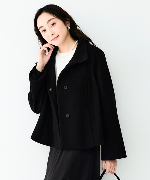 UNTITLED（アンタイトル）の「スタンドカラーショートコート（その他アウター・レディース・オフホワイト/グレー/ナチュラル/ブラック・01/02/03）」の11枚目の写真