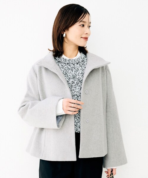 UNTITLED（アンタイトル）の「スタンドカラーショートコート（その他アウター・レディース・オフホワイト/グレー/ナチュラル/ブラック・01/02/03）」の21枚目の写真