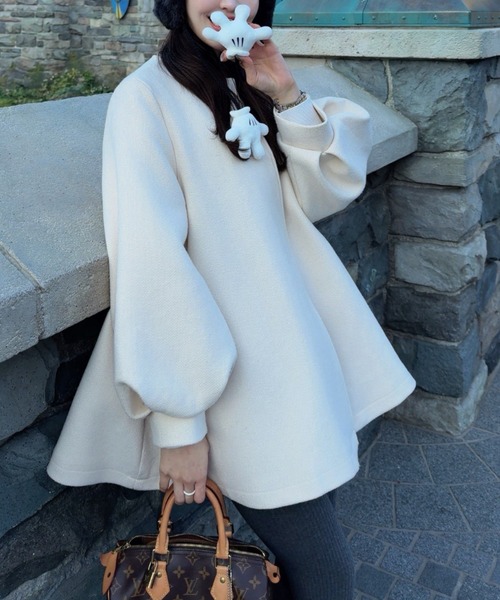 ACYM アシーム　　バルーンスリーブフレアこーと バルーンスリーブフレアコート（ノーカラージャケット）｜ACYM