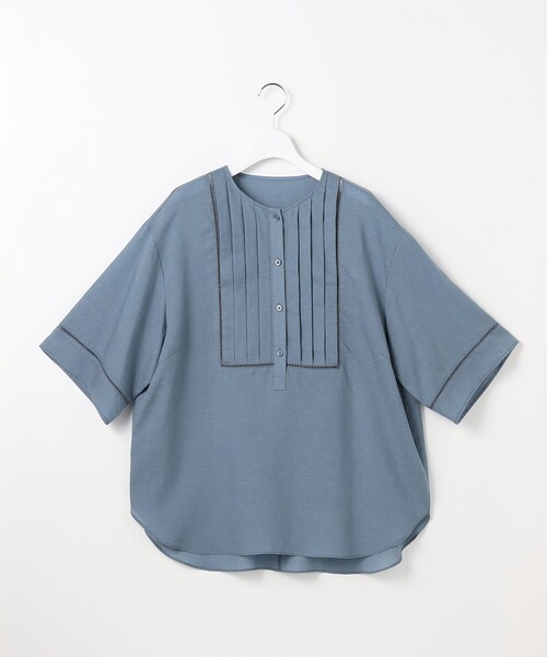 自由区(ジユウク)の「ナチュラルリネンタックデザイン ブラウス(シャツ/ブラウス・レディース・ブラウン系/スカイブルー系/ベージュ系1・32)」の10枚目の写真