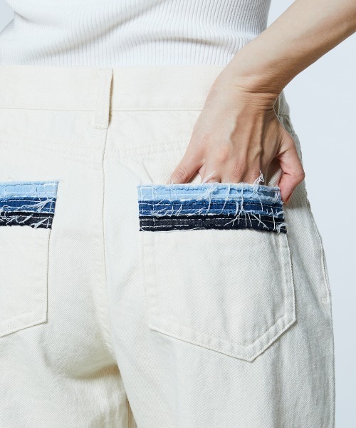 DOUBLE STANDARD CLOTHING(ダブルスタンダードクロージング)の「12.5oz グラデーションデニムパンツ(デニムパンツ・レディース・アイボリー・38/36)」の5枚目の写真