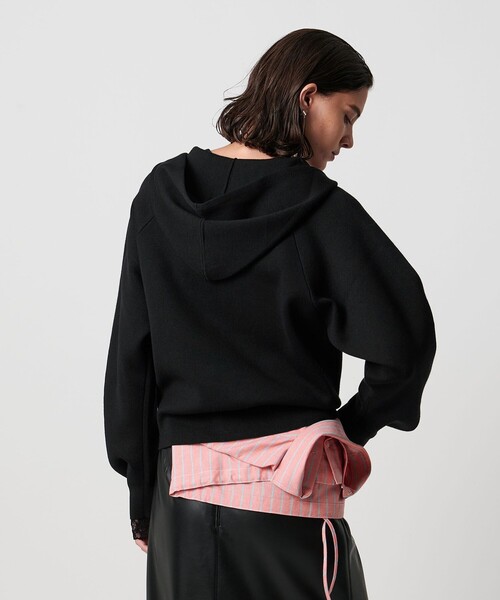 H　BEAUTY&YOUTH UNITED ARROWS（エイチビューティーアンドユースユナイテッドアローズ）の「＜H＞ウールスムース ジップパーカー（カーディガン/ボレロ・レディース・ダークグレー/ブラック・FREE）」の3枚目の写真