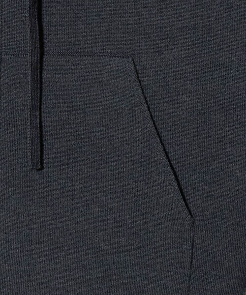 H　BEAUTY&YOUTH UNITED ARROWS（エイチビューティーアンドユースユナイテッドアローズ）の「＜H＞ウールスムース ジップパーカー（カーディガン/ボレロ・レディース・ダークグレー/ブラック・FREE）」の8枚目の写真