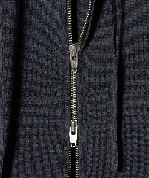 H　BEAUTY&YOUTH UNITED ARROWS（エイチビューティーアンドユースユナイテッドアローズ）の「＜H＞ウールスムース ジップパーカー（カーディガン/ボレロ・レディース・ダークグレー/ブラック・FREE）」の9枚目の写真