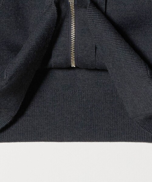 H　BEAUTY&YOUTH UNITED ARROWS（エイチビューティーアンドユースユナイテッドアローズ）の「＜H＞ウールスムース ジップパーカー（カーディガン/ボレロ・レディース・ダークグレー/ブラック・FREE）」の10枚目の写真