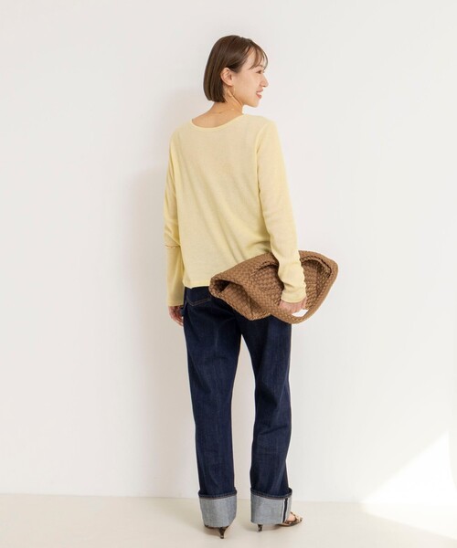 NOLLEY’S（ノーリーズ）の「ウォッシャブルナチュラルテレコ2WAYカーデ（カーディガン/ボレロ・レディース・イエロー/アイボリー/ブラック・FREE）」の7枚目の写真