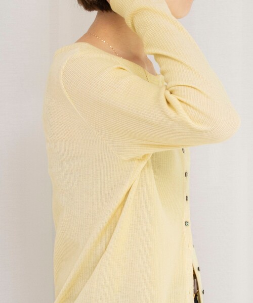 NOLLEY’S（ノーリーズ）の「ウォッシャブルナチュラルテレコ2WAYカーデ（カーディガン/ボレロ・レディース・イエロー/アイボリー/ブラック・FREE）」の12枚目の写真