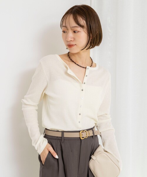 NOLLEY’S（ノーリーズ）の「ウォッシャブルナチュラルテレコ2WAYカーデ（カーディガン/ボレロ・レディース・イエロー/アイボリー/ブラック・FREE）」の17枚目の写真